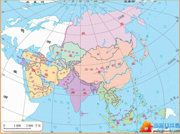 亚洲地图中文版全图