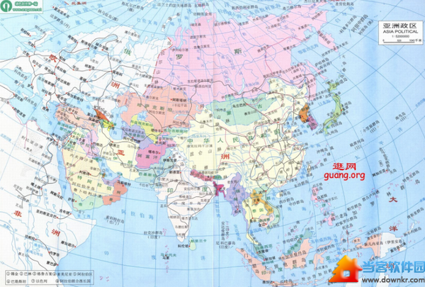 亚洲地图高清中文版