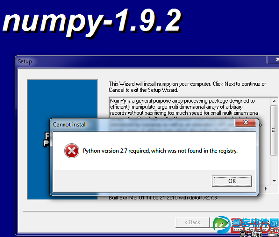 Windows下安装Python包(Numpy)的错误