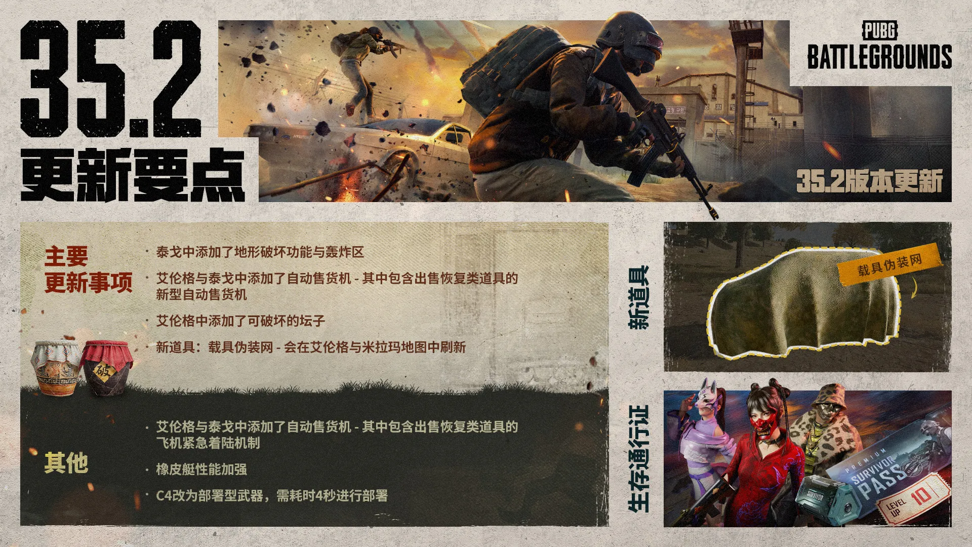 隐匿锋芒,奇袭制胜《PUBG》35.2版本更新